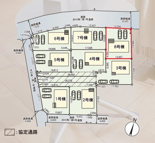 Cradlegarden　 水戸市渡里町　第5　8の前面道路含む現地写真|並列駐車可能です。気になる他の物件と合わせての現地ご案内も可能です。HPから、またお電話でも、お気軽にお問い合わせください。

