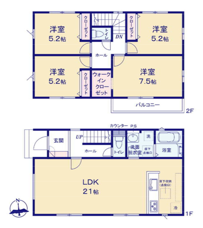 前橋市北代田町の間取り|1号棟