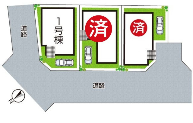 1日(土)2日(日)現地見学可能！　摂津市鳥飼下　全3邸の区画図|全3区画