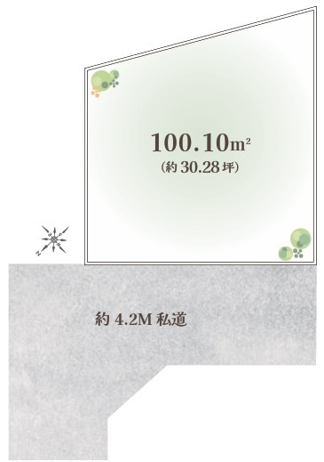 狭山市柏原　建築条件なし売地　西武新宿線『狭山市駅』徒歩27分　【柏原小学区】の区画図