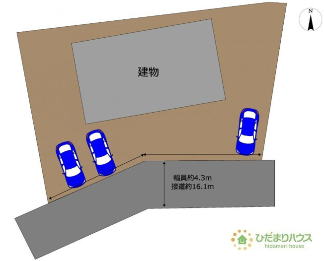 【区画図】 | 土浦市中村南3丁目　中古戸建 | カースペースは3台分確保!(^^)!
