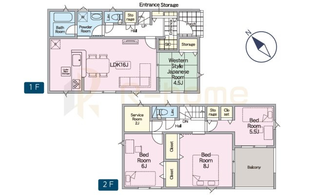 笠間市旭町第9　新築戸建て　1号棟の間取り|4LDK＋サービスルーム＋SIC、土地面積217.91m2、建物面積97.20m2
