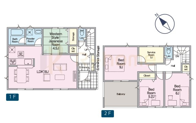 笠間市旭町第9　新築戸建て　2号棟の間取り|4LDK＋サービスルーム、土地面積217.94m2、建物面積100.44m2