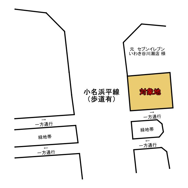 いわき市平谷川瀬3丁目　住宅用地・事業用地の土地図