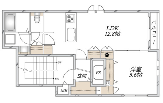 ルシェロ円神の間取り|★角部屋２面採光★