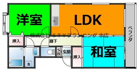 仲介手数料0円！サンメゾン植田の間取り