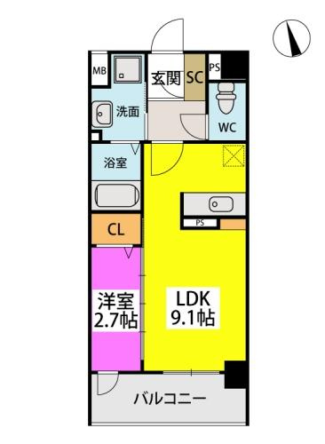 ローズハイム野多目の間取り|※図面と現況が異なる場合は現況を優先します。