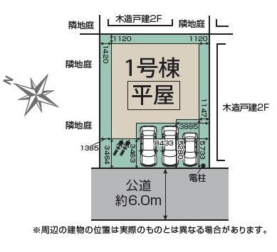川越市笠幡水久保新築戸建の区画図