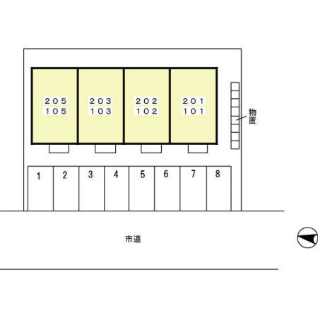 エクセル泉中央201の区画図