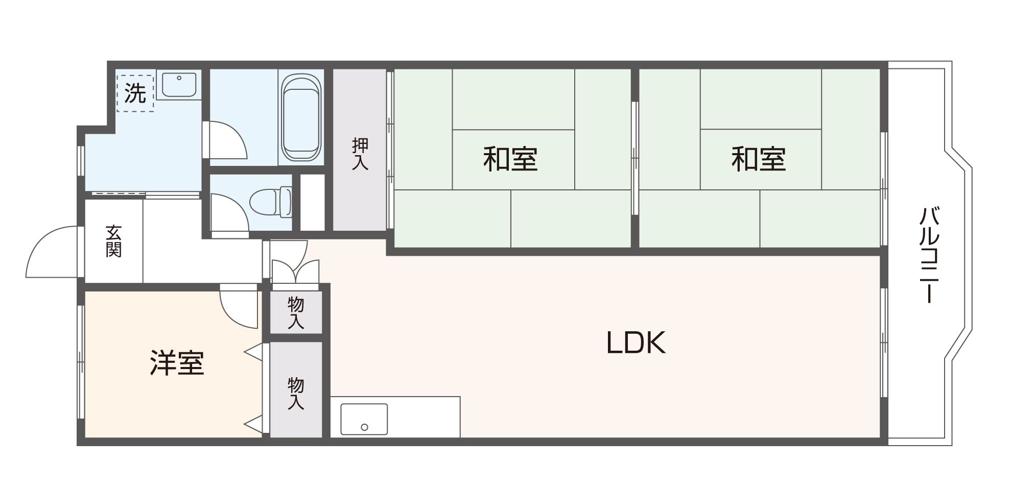 東大阪市友井５丁目の賃貸マンションの間取り