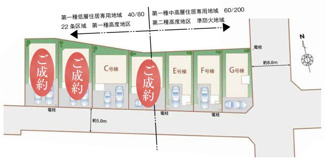 【区画図】 | 【仲介手数料無料！！】府中市西府町3丁目　新築戸建て（全7棟）E号棟　5990万円