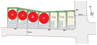 【区画図】 | 【仲介手数料無料！！】府中市西府町3丁目　新築戸建て（全7棟）E号棟　5990万円