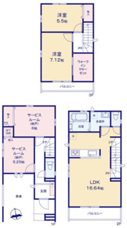 【間取り】 | 【仲介手数料無料！！】府中市西府町3丁目　新築戸建て（全7棟）F号棟　5690万円 | F号棟間取図
