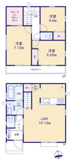 【間取り】 | 【仲介手数料無料！！】府中市西府町3丁目　新築戸建て（全7棟）F号棟　5990万円 | D号棟間取図