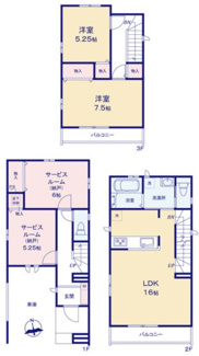 【間取り】 | 【仲介手数料無料！！】府中市西府町3丁目　新築戸建て（全7棟）F号棟　5990万円 | E号棟間取図