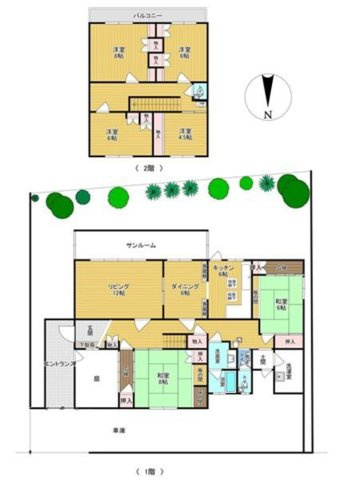 売布きよしガ丘の間取り|低層の一戸建てを中心とした街並みが整然と続き、周辺は高い建物が建っていないので、採光や開放性に恵まれ、空が広く緑の多い閑静な趣を感じる環境です。
