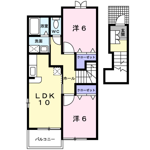 菊池郡菊陽町花立１丁目のアパートの間取り