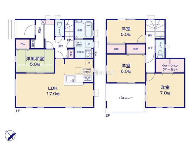 《仲介手数料無料》杉戸町清地３丁目3-24新築一戸建てリーブルガーデンの間取り