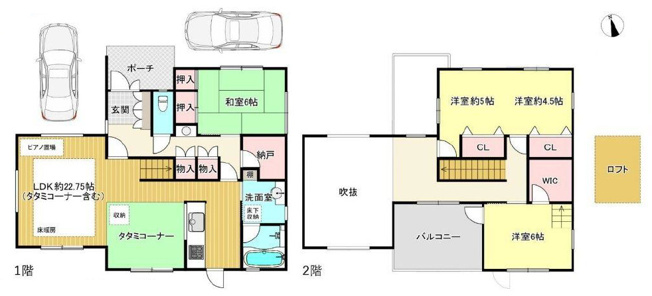 【間取り】 | 明石市大久保町大窪　中古戸建 | 3LDK＋ロフト＋WICです。