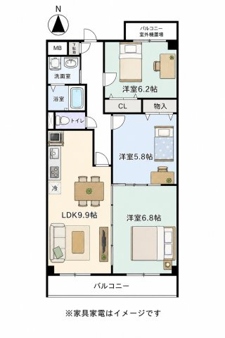 ベルカーサ東山台Ⅰの間取り
