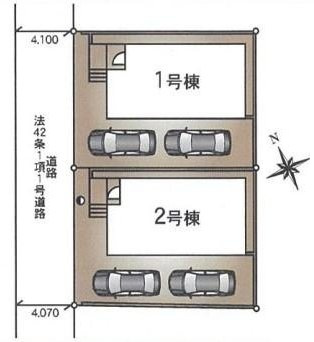 取手市宮和田　第9　新築戸建　1号棟の区画図|区画図です♪