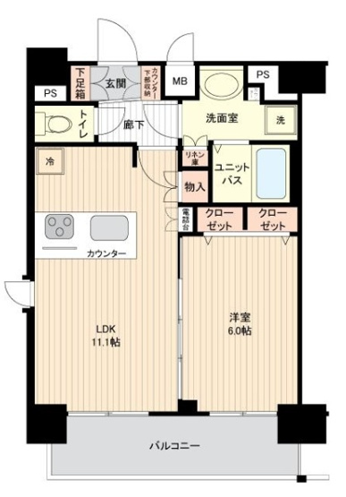 【間取り】 | プレサンス新大阪ヴィガ | 最上階・東南角部屋・オーナーチェンジ物件