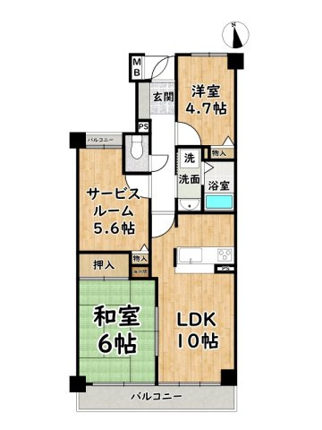 ロイヤルシャトー手柄南の間取り