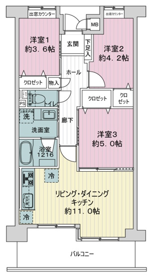 【間取り】 | ライオンズマンション新大阪第６ | 上層階・南向き・陽当り＆眺望良好・Ｒ８年３月室内改装済