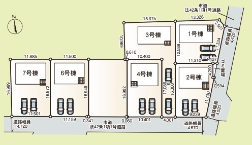 かすみがうら市下稲吉第15　新築戸建　の区画図|区画図です♪