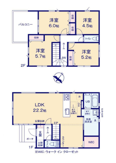 【間取り】 | 春日市白水ケ丘2丁目2期　1号棟（全2棟）【仲介手数料無料・0円】 | 平日、土日祝日もお好きな日時にご見学可能です。お気軽にお問合せ下さい。