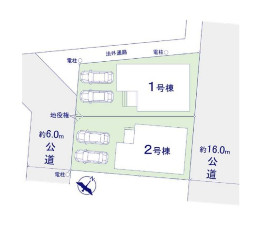 【区画図】 | 春日市白水ケ丘2丁目2期　2号棟（全2棟）【仲介手数料無料・0円】 | 区画図です。2号棟