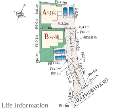 【区画図】 | 藤枝市天王町1丁目 新築一戸建て A号棟 | A号棟の区画図です
