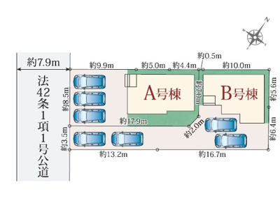 【区画図】 | 静岡市葵区唐瀬2丁目 新築一戸建て B号棟 | B号棟の区画図です