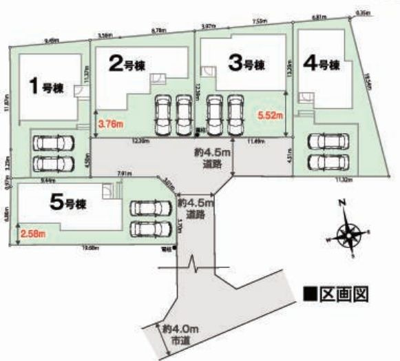 大磯町国府新宿新築戸建て　第1期2号棟の区画図|配置図「大磯町国府新宿新築戸建て」