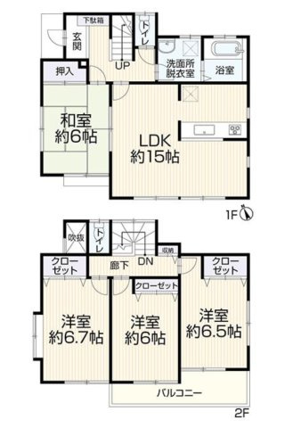 中古戸建　柏市東柏2丁目の間取り