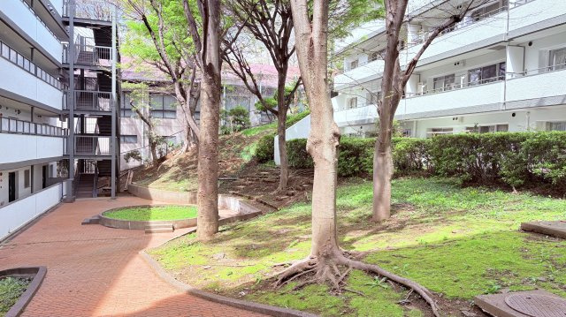 ★仲介手数料半額★マンション第二恵比寿苑（中庭があるレトロ系のヴィンテージマンション）の中庭