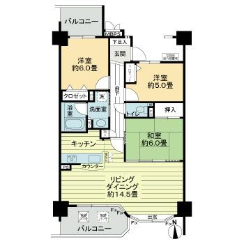 ライオンズガーデン八田の間取り