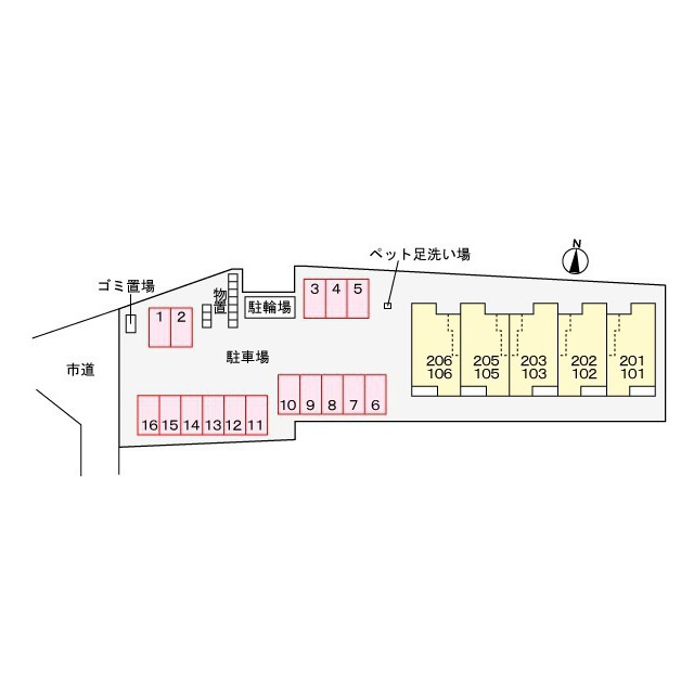 各務原市鵜沼各務原町４丁目のアパートの駐車場