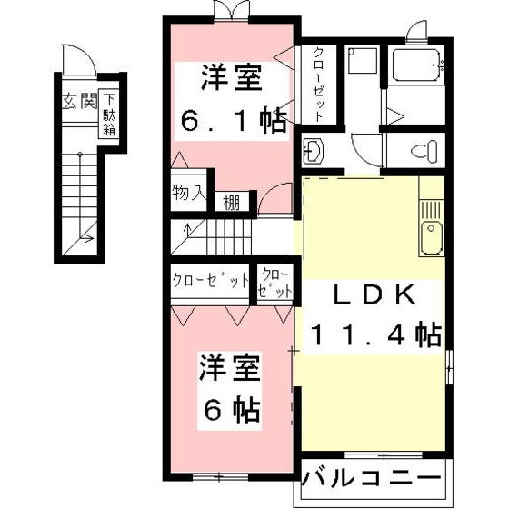 リヴァーアンジュ　Ｂの間取り
