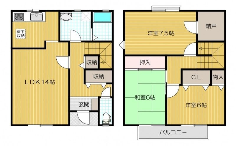 津田山手メゾネットの間取り