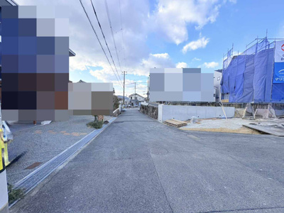 【前面道路含む現地写真】 | 有野台６丁目マリンホーム施工新築一戸建２号地