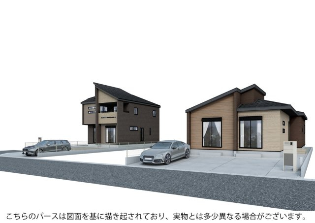 泉南市男里７丁目新築住宅２号棟の外観パース