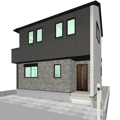 越谷市大泊新築戸建ての外観パース|せんげん台駅徒歩13分の立地にお手頃価格な新築戸建てが誕生します♪