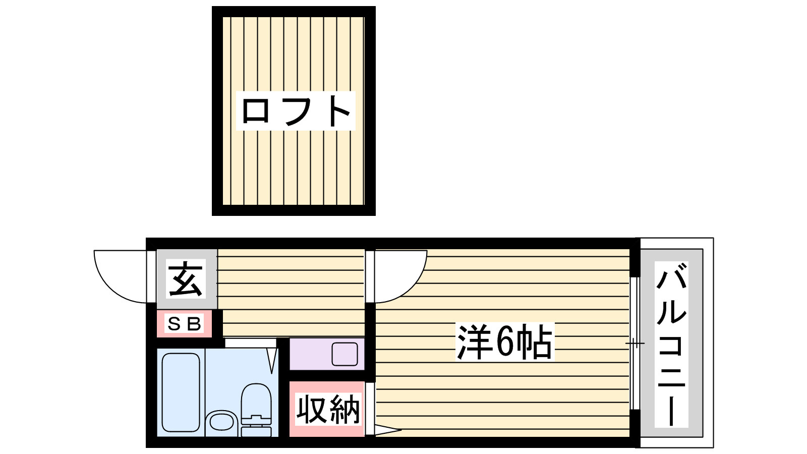 姫路市飾磨区山崎台のハイツの間取り