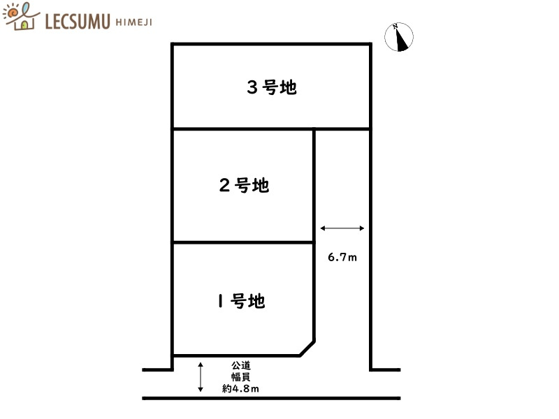 姫路市飾磨区高町２丁目／３区画の区画図