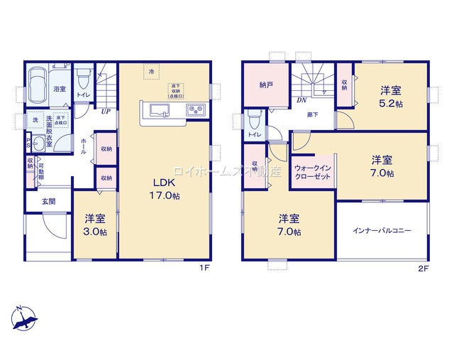 【間取り】 | あま市木田西山24-1『仲介料無料』新築戸建て | 1号棟
