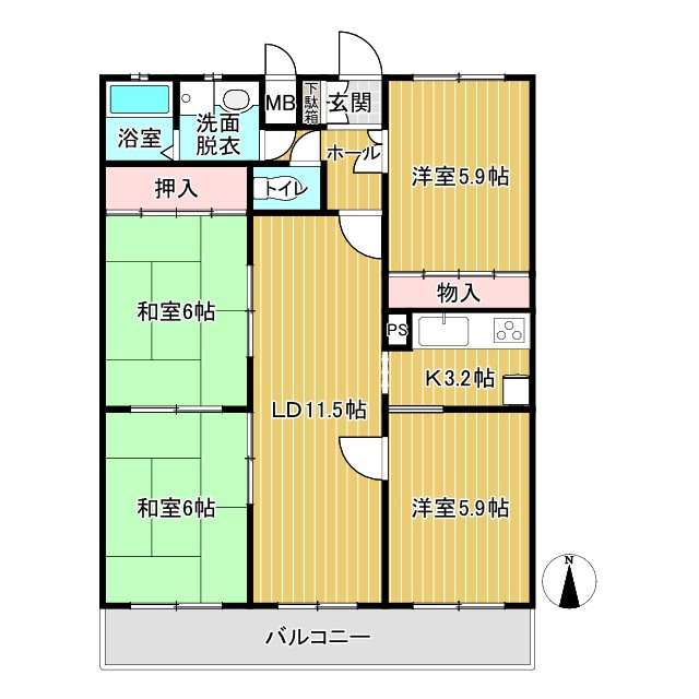 ニューコーポ大山の間取り