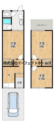 楠根南町テラスハウス　賃貸の間取り