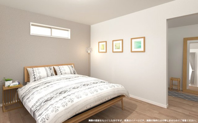 【完成予想図】 | 【主寝室　イメージパース】
※画像は設計図面を基に作成したイメージです。