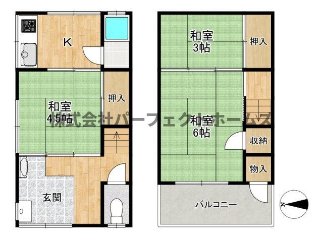 池田西町テラスハウス　賃貸の間取り